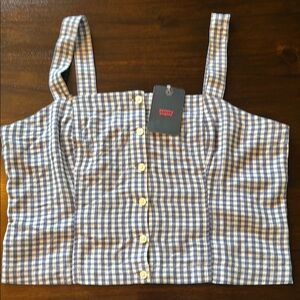 Levi's Blue and White Bustier Tank Top